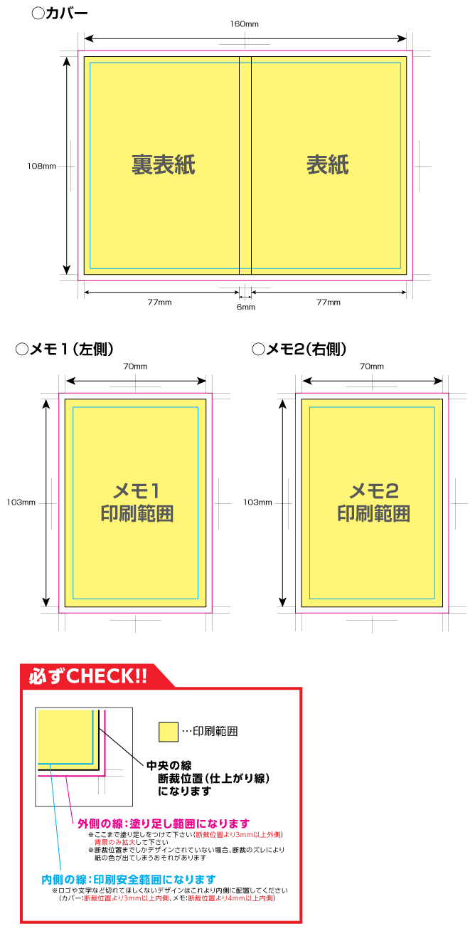 パタメモ 黄色の部分は印刷範囲です。