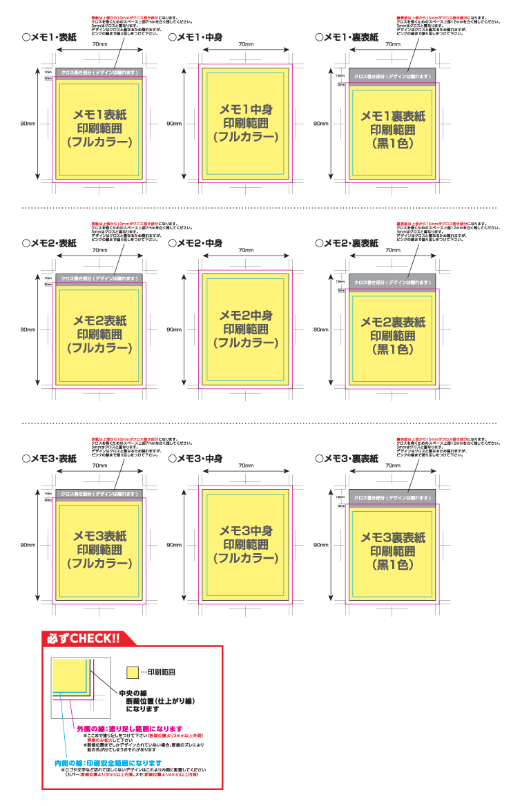 3Pメモ 黄色の部分は印刷範囲です。